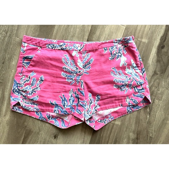 Lilly Pulitzer Preppy Coastal Addie Pocket Shorts Pink Samba Print SIZE 4 - Picture 3 of 9